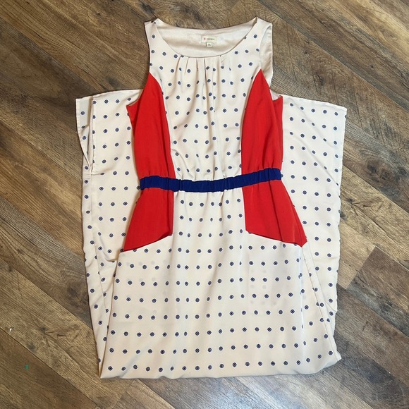 Cremieux Polka Dot Colorblock Maxi Dress Women's XS - Picture 1 of 8